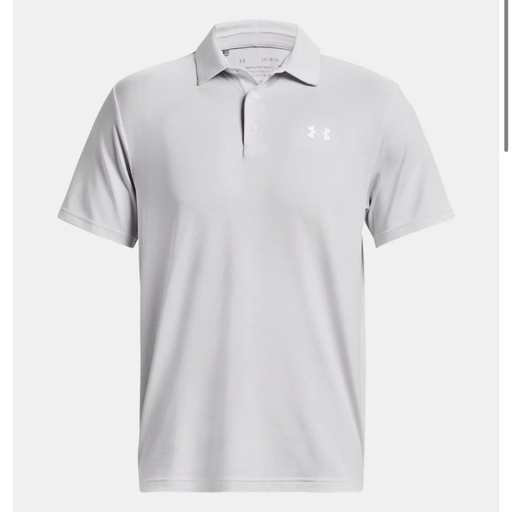Under Armour Men’s Light white Gray halo playoff polo
